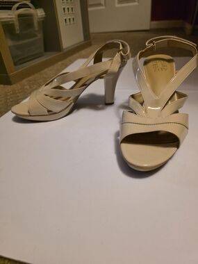 Naturalizer Beige Patent Strappy High Heels
